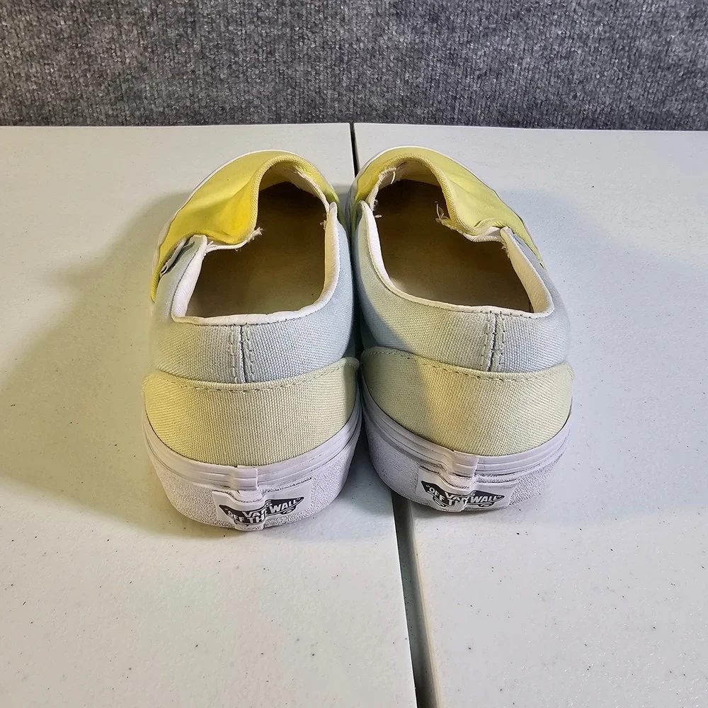 Vans Classic Slip-On‎ | Pastel Two-Tone Yellow & Mint | Women's 8 / Men's 6.5